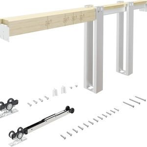 24"-36"x 80" Pocket Door Frame Kit with 98LBS Soft Close Mechanism,Aluminum Track Hardware Suitable for Doors Wide 24"-36",2X4 Studs Wall,Smoothly and Quietly Easy to Install