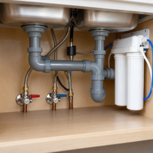 Illustrative under-sink plumbing image; verify actual job or product details